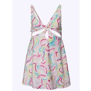 For Love And Lemons Palmer retro Multicolor Satin Dress XS NWT